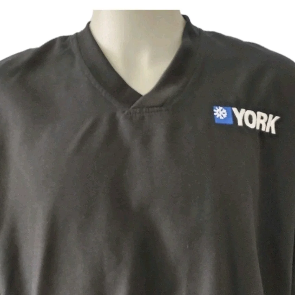 Badger Sport Windbreaker Pullover Large Mens York Logo Black V-Neck Gorp‎ Core